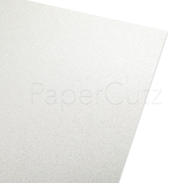 A4 White Glitter Card 250GSM None Shed : Pack Size 5 Sheets
