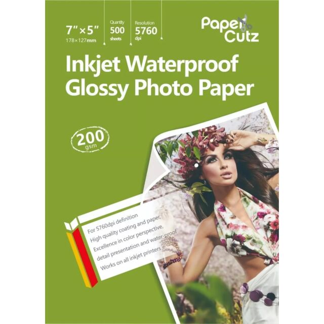 7 x 5 Gloss 200GSM High Quality Premium Coated Inkjet Photo Paper - 500 Sheets