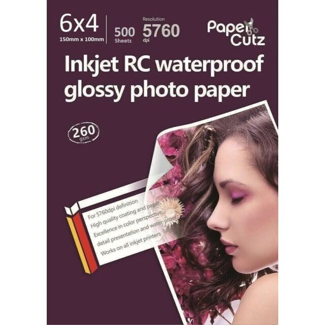 6 x 4 Gloss 260GSM Resin Coated Inkjet Photo Paper - 500 Sheets