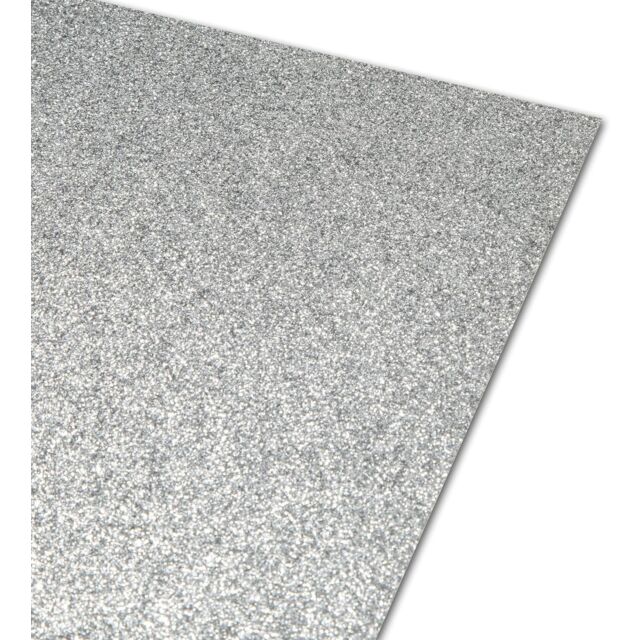 A4 Silver Glitter Card 250GSM None Shed  5 Sheets