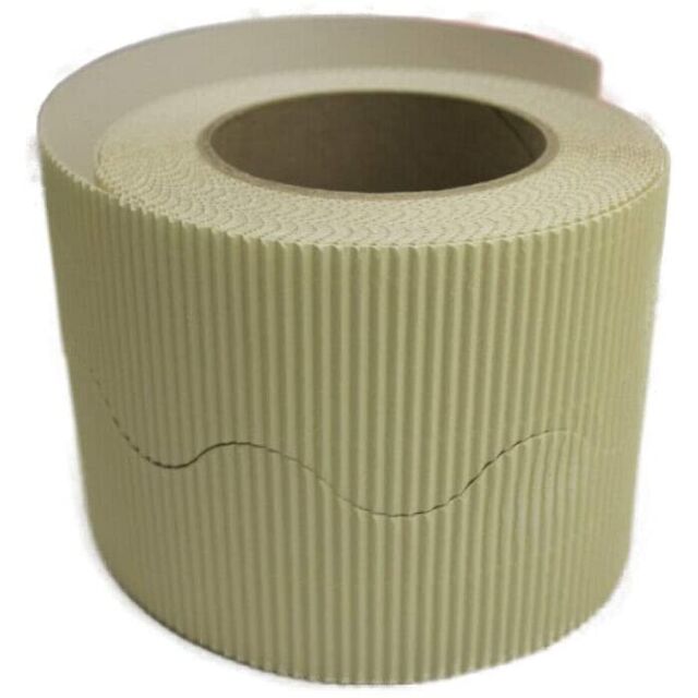 Soft Cream Cardboard Border Roll Scalloped Corrugated  x1
