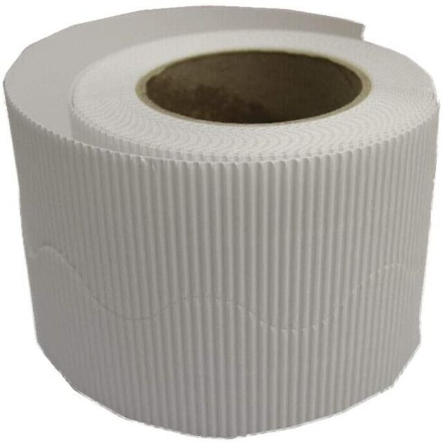 Soft White Cardboard Border Roll Scalloped Corrugated  x1