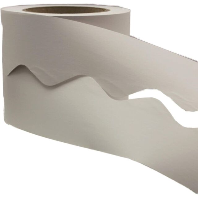 Soft White Display Border Roll Scalloped Edge Paper 100 Metre 1 Roll