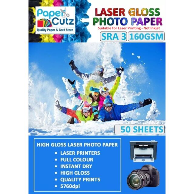 SRA3 Photo Paper Laser Gloss 160GSM Double Side - 50 Sheets