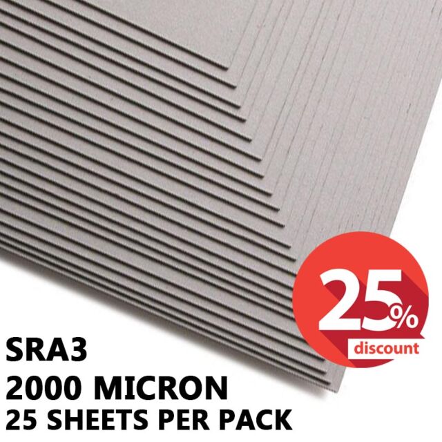 SRA3 Greyboard Backing Card 1200GSM 2000 Micron 25 Sheets