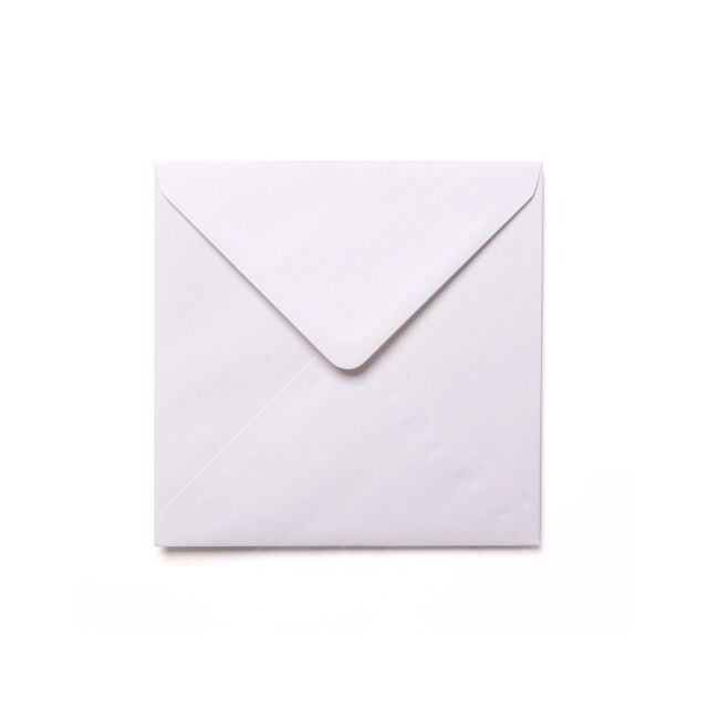 155mm Square White Envelopes Diamond Flap Card Making x25