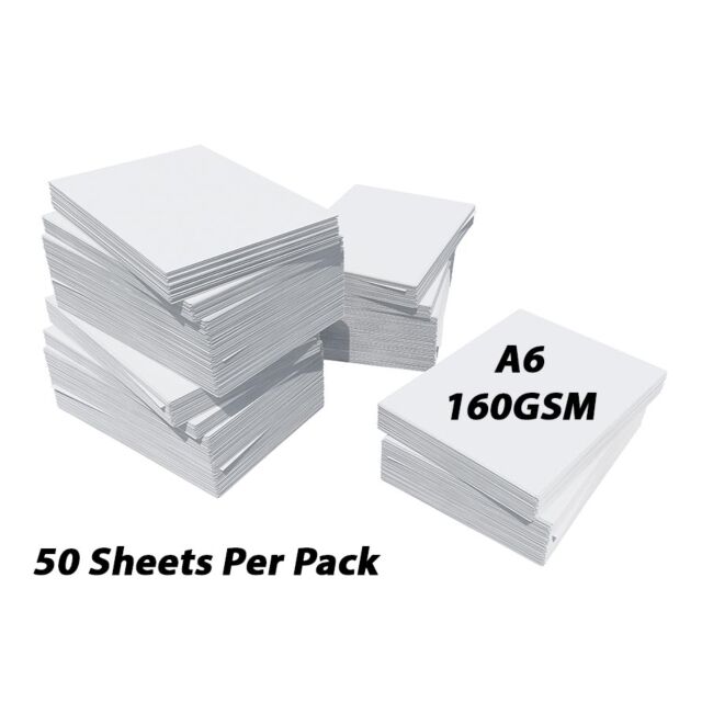 A6 White Card 160GSM 50 Sheets