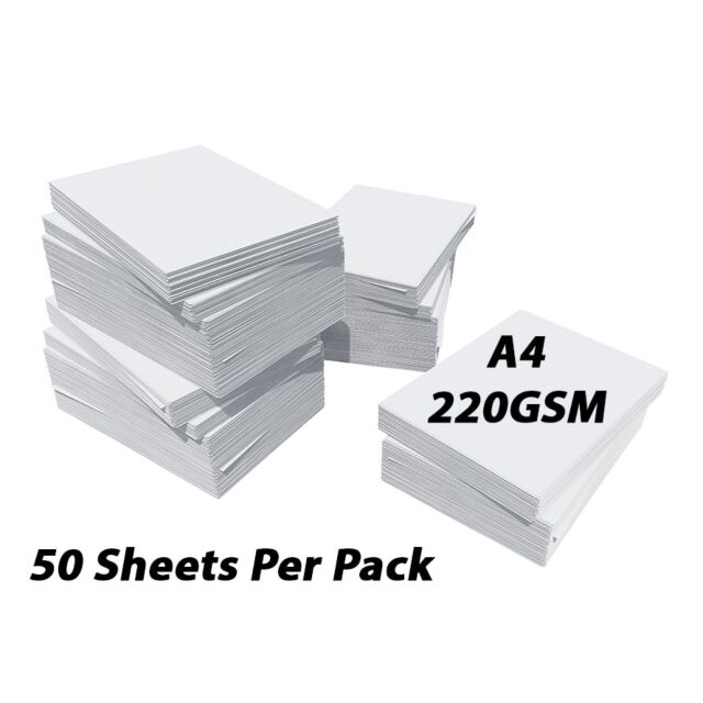 A4 White Card 220GSM  50 Sheets