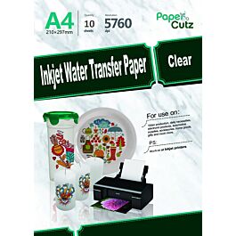 Inktra Brand Waterslide Paper CLEAR printable for INKJET Printers