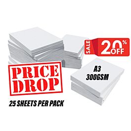 A3 White Card 300GSM Print, Craft, Card Making 25 Sheets