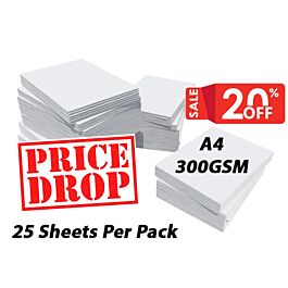 A4 White Card 300GSM Print, Craft, Card Making 25 Sheets