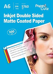A6 Photo Paper Inkjet Matte 300GSM Double Side - 200 Sheets