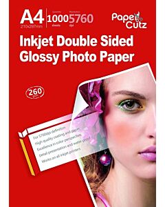 A4 Photo Paper Inkjet Glossy 260GSM Double Side - 1000 Sheets