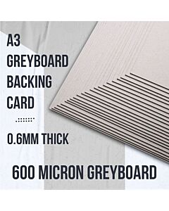 A3 Greyboard Backing Card 360GSM 600 Micron 0.6mm 25 Sheets