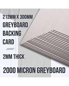 212mm x 300mm 2mm Greyboard Backing Card 1200GSM 25 Sheets
