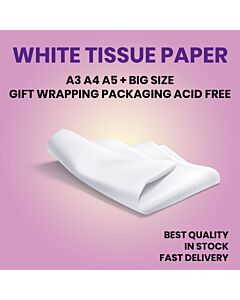 A3 White Tissue Paper Gift Wrapping : 50 Sheets