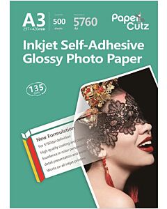 A3 Photo Paper Self Adhesive Gloss InkJet 135GSM - 500 Sheets