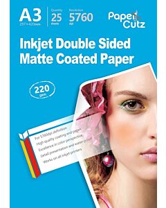 A3 Photo Paper Inkjet Matte 220GSM Double Side - 1000 Sheets