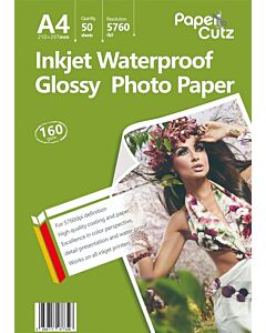 A4 Photo Paper Inkjet Glossy 160GSM Waterproof - 50 Sheets