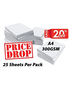 A4 White Card 300GSM Print, Craft, Card Making 25 Sheets