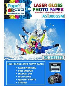 A5 Photo Paper Laser Gloss 300GSM Double Side - 50 Sheets