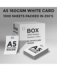 A5 White Card 160GSM Box 1000 Sheets