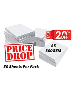 A5 White Card 300GSM  50 Sheets