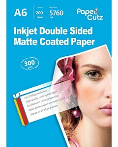 A6 Photo Paper Inkjet Matte 300GSM Double Side - 200 Sheets