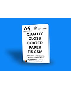 A4 White Gloss Paper 115GSM Two Side Coated 50 Sheets