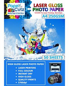 A4 Photo Paper Laser Gloss 250GSM Double Side - 50 Sheets