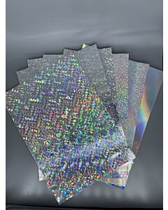 A5 Holographic Card Silver Job Lot Box 60 Sheets 6 Designs PACK 2