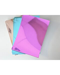 A4 MIRROR CARD ASSORTED ROSE PLATINUM LIGHT BLUE PINK 10 SHEETS