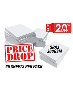 SRA3 Card White Smooth Craft 300GSM 380Micron 25 Sheets