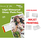 A4 To A5 Gloss 260GSM Card Blanks, INKJET, Professional Photo Paper - 25 Card Blanks