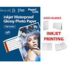 A4 To A5 Gloss 260GSM Card Blanks, Inkjet, Professional Photo Paper x25 HQ