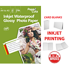 A4 To A5 Gloss 260GSM Card Blanks, INKJET, Professional Photo Paper - 25 Card Blanks