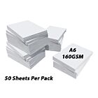 A6 White Card 160GSM 50 Sheets