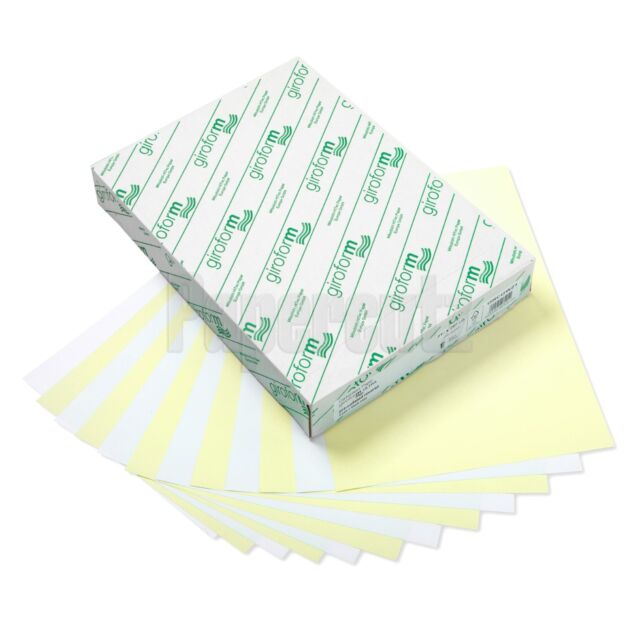 Carbonless Paper NCR A4 Invoice 2 Part Sets White | Yellow Pack Size : 250 Sets 1 Box