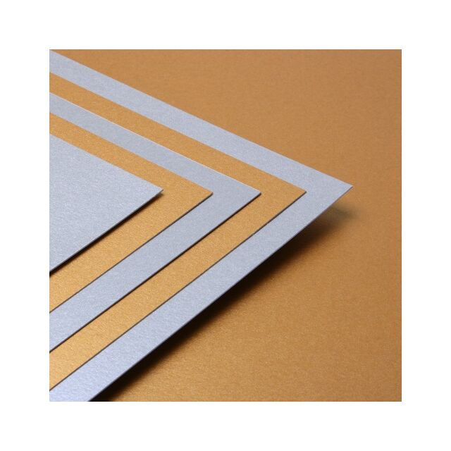 A4 Gold and Silver Pearlescent Card Single Side Pack Size : 4 Sheets