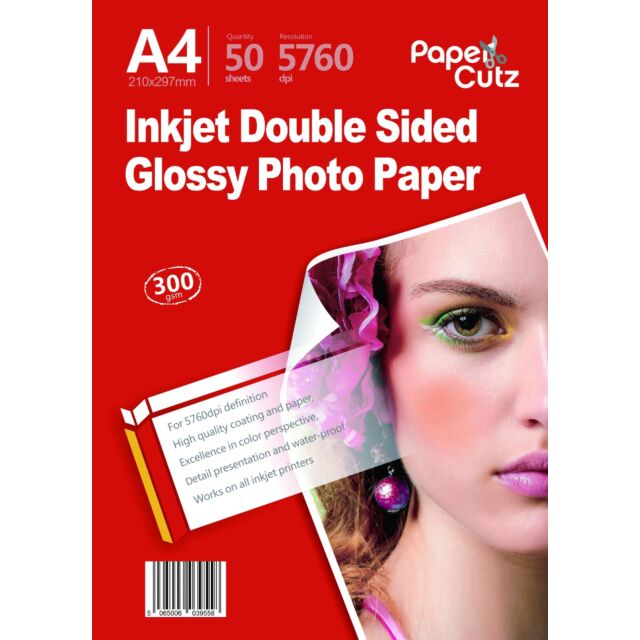 A4 Photo Paper Inkjet Glossy 300GSM Double Side - 50 Sheets