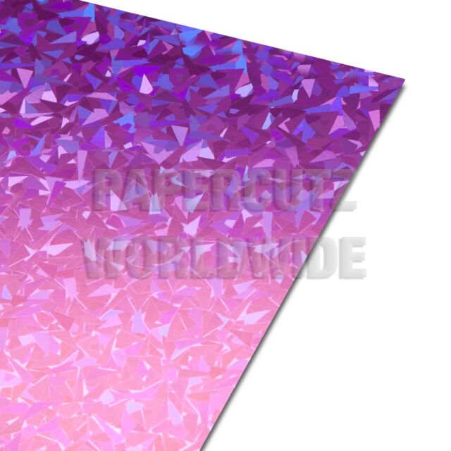 A4 Holographic Card - Pink Shards Pattern 250GSM Pack Size : 10 Sheets