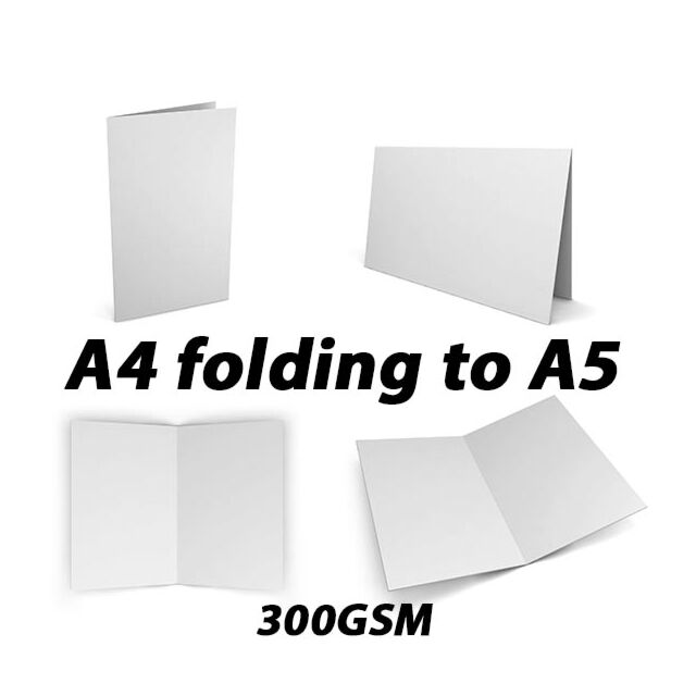 A4 White Card Blank Pre Scored Folds to A5 - 300GSM Pack Size : 50 Card Blanks