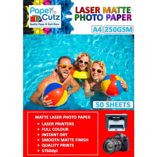 A4 Photo Paper Laser Matte 250GSM Double Side - 50 Sheets