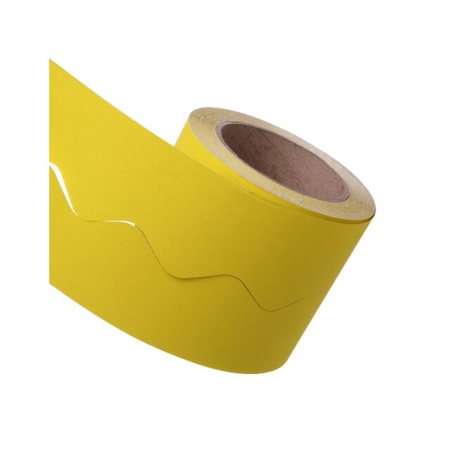 Lemon Yellow School Display Paper Border Scalloped Edge Roll 100 Metre Pack Size : 1 Roll