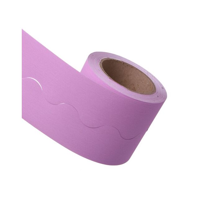 Lilac Scalloped Edge Paper Border Roll 100 Meters Pack Size : 1 Roll