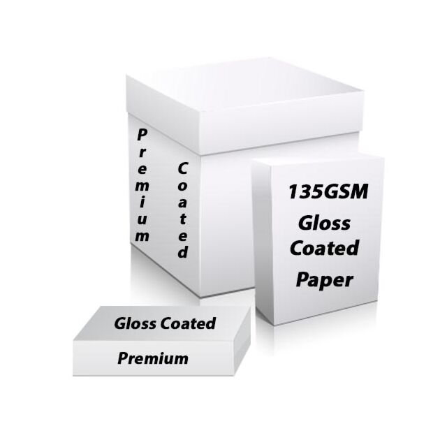 A4 White Gloss Paper 135GSM - Two Side Coated Pack Size : 50 Sheets