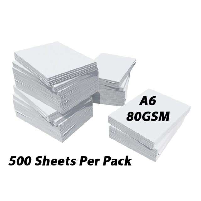 A6 80GSM White Paper Pack Size : 500 Sheets
